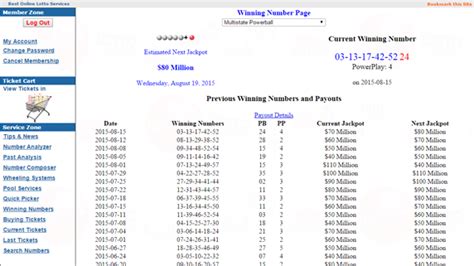list of powerball winning numbers history.